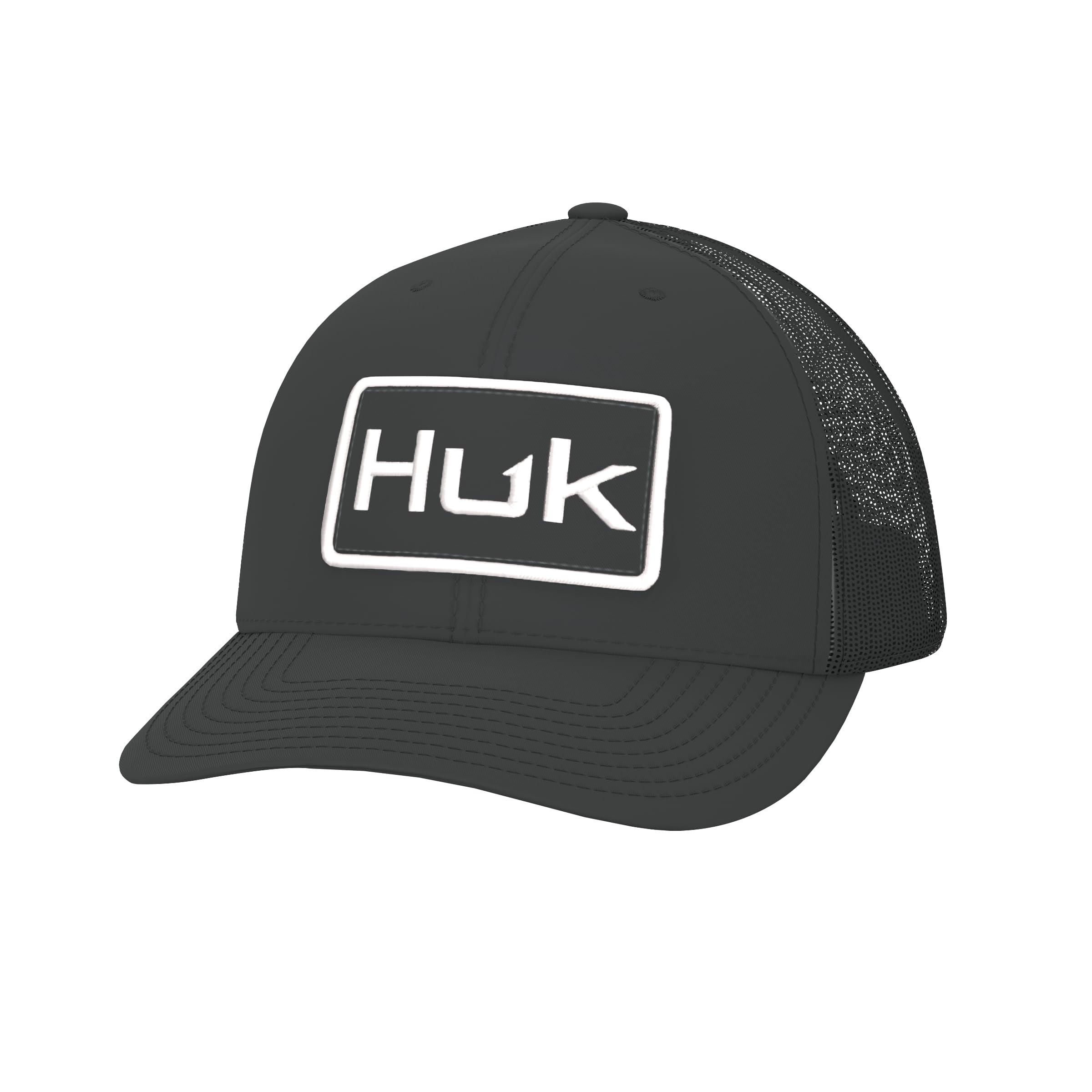 HUK Youth Trucker Anti-Glare Snapback Fishing Hat for Kids Sun Protection Outdoor Activities