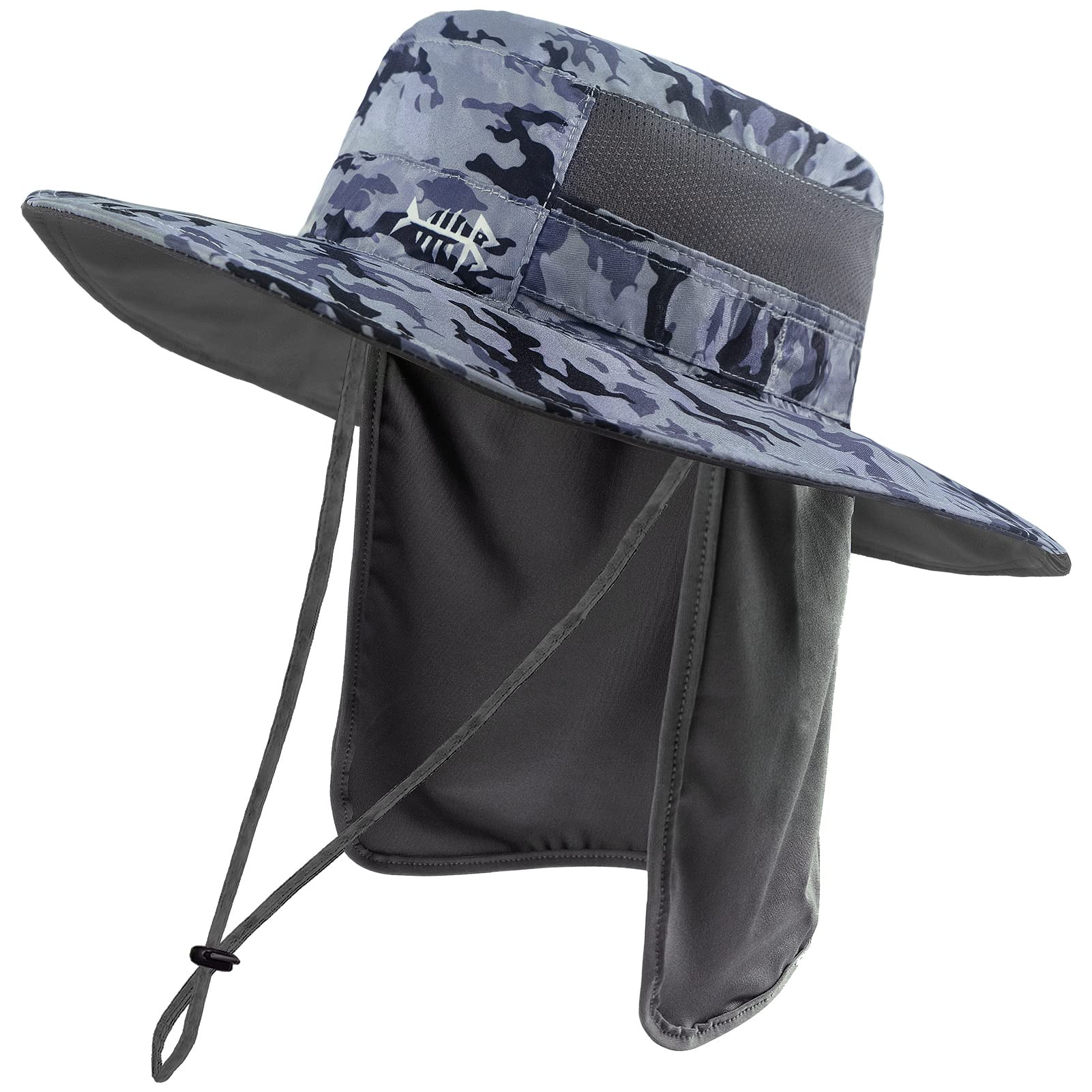 BASSDASH UPF 50+ Sun Fishing Hat for Men and Women Water Resistant with Detachable Neck Flap Global Recycled Standard Gl