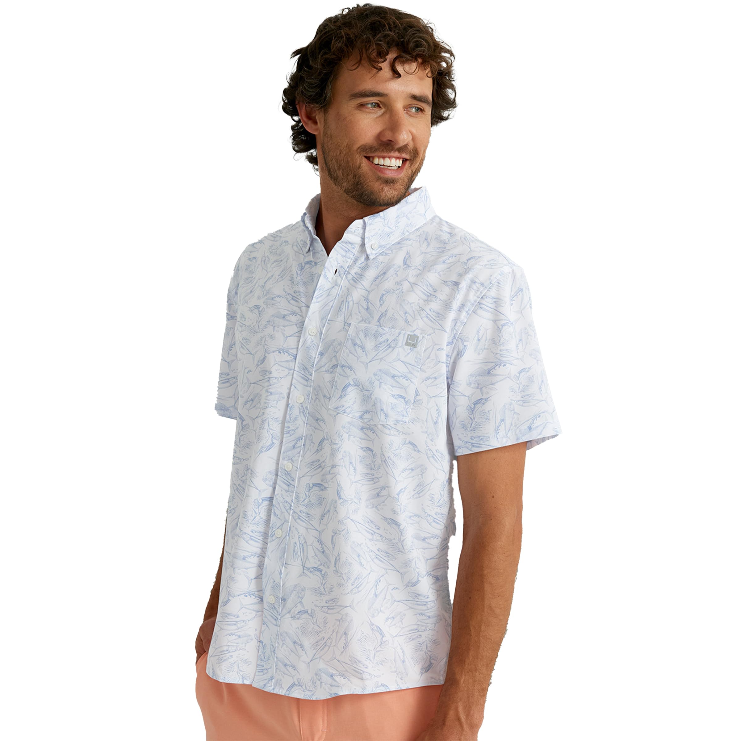 HUK Men's KC Scott Patterned Kona Performance Button Down Shirt for Outdoor Adventures
| HUK Men's KC Scott Patterned K