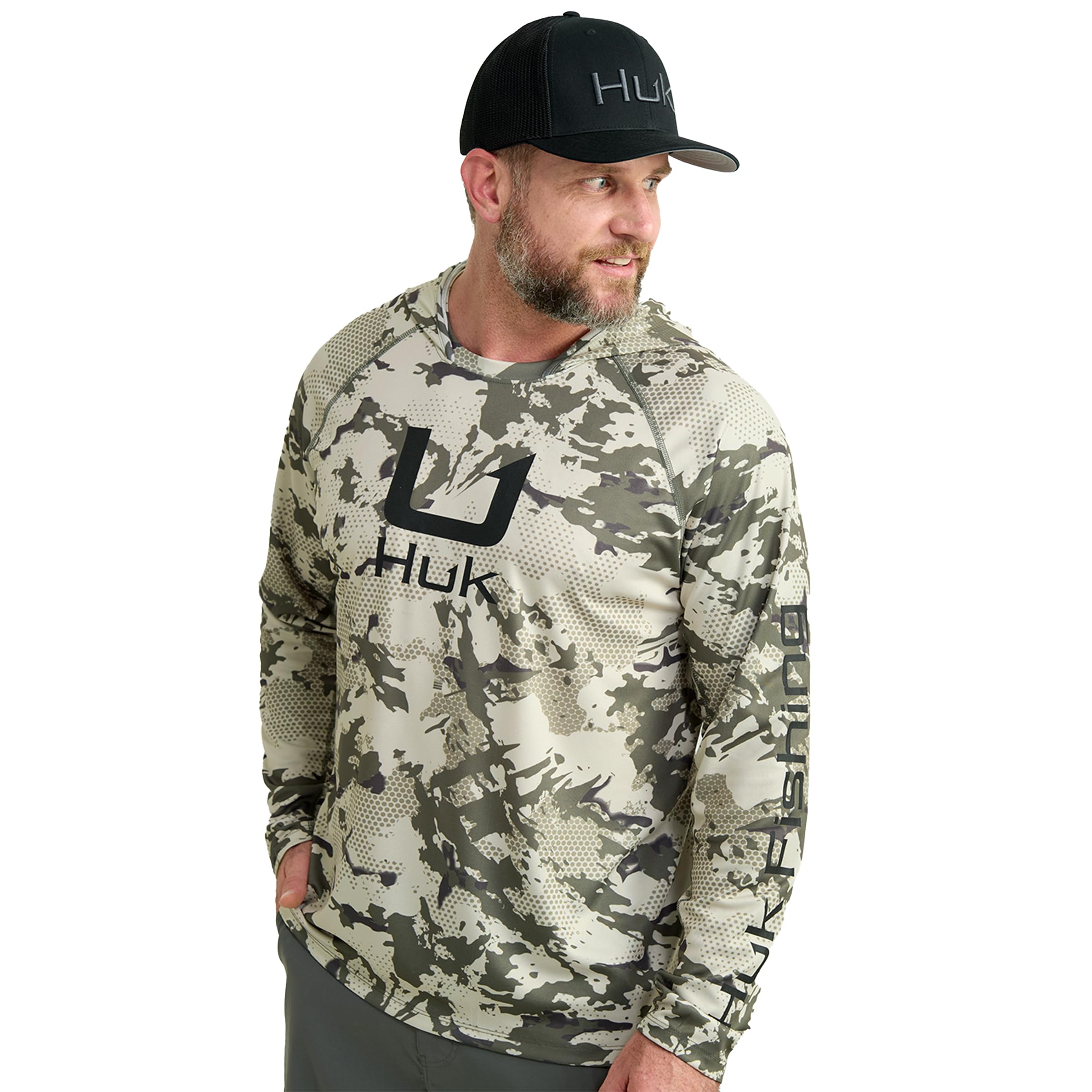 HUK Mens KC Scott Patterned Pursuit Hoodie - Fishing Hooded Shirt for Anglers - Marolina Blue - 3X-Large
| HUK KC Scott